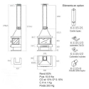 Plans de la Cheminée métallique Rocal Barbara-90